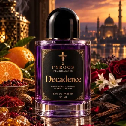 Decadence perfume bottle by FYROOS FRAGRANCES