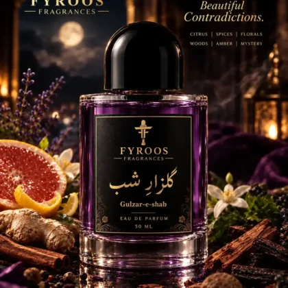 Gulzar-e-Shab perfume bottle by FYROOS FRAGRANCES