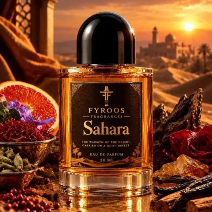 Sahara perfume bottle by FYROOS FRAGRANCES