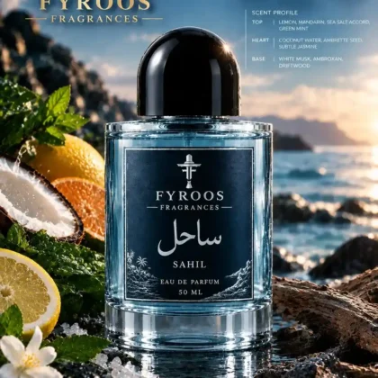 Sahil perfume bottle by FYROOS FRAGRANCES