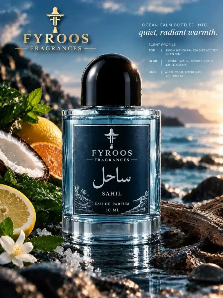 Sahil perfume bottle by FYROOS FRAGRANCES